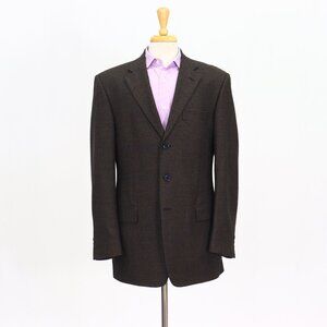 Tallia 42L Brown Blazer Sport Coat Jacket 3-Button Houndstooth Y641